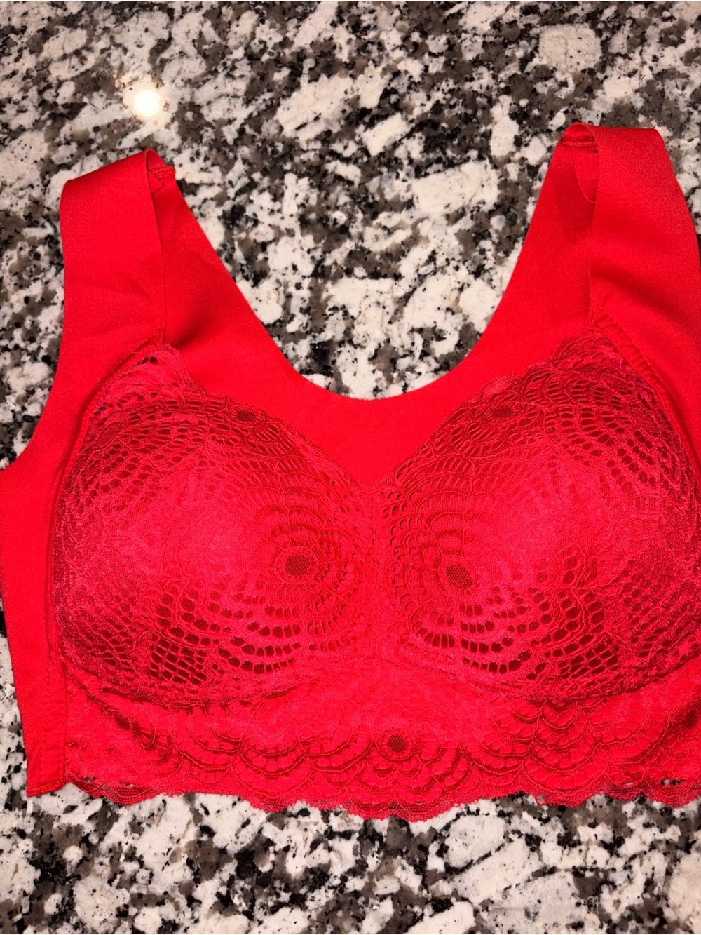 Red Lace Supportive Bralette - Size M - Romantic Lingerie - Valentine’s Lingerie